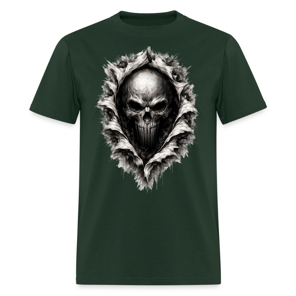 Shadow Breaker Skull Tee – Unleashed Graphic T-Shirt - forest green