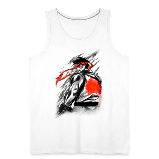 Warrior Spirit Tank – Arcade Fighter Inspired Graphic Men’s Premium Tank - white