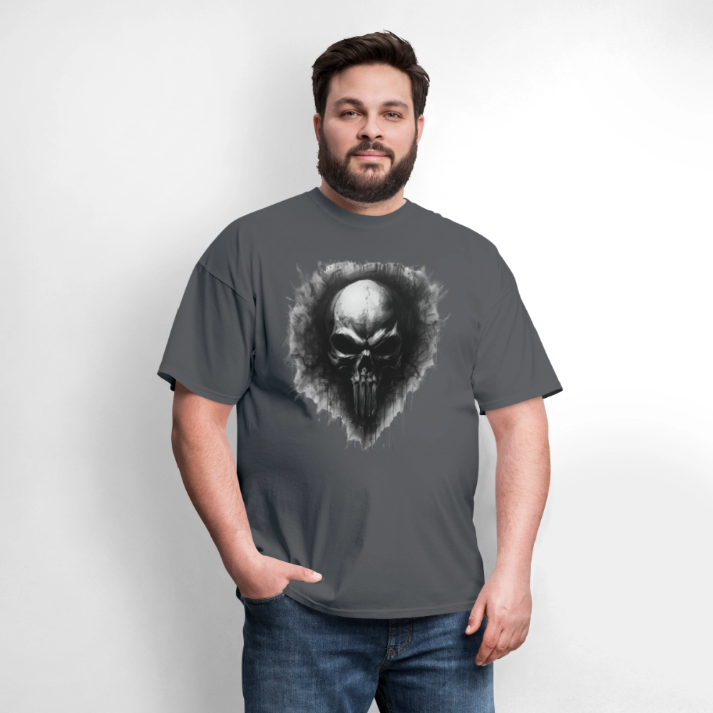 Heart of Vengeance Tee – Tactical Skull Graphic Men's T-Shirt - charcoal