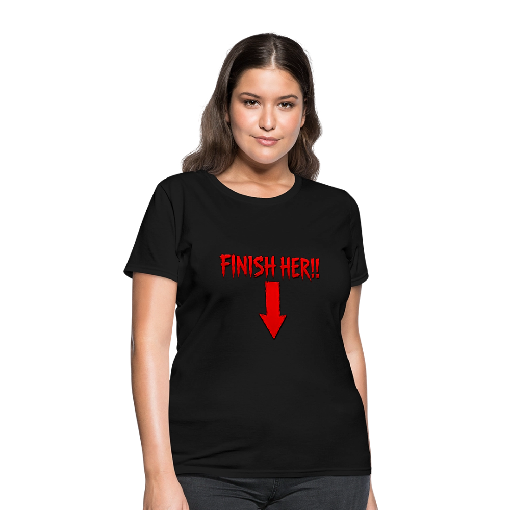 Finish Her! Tee – Retro Tournament Graphic Women's T-Shirt - black