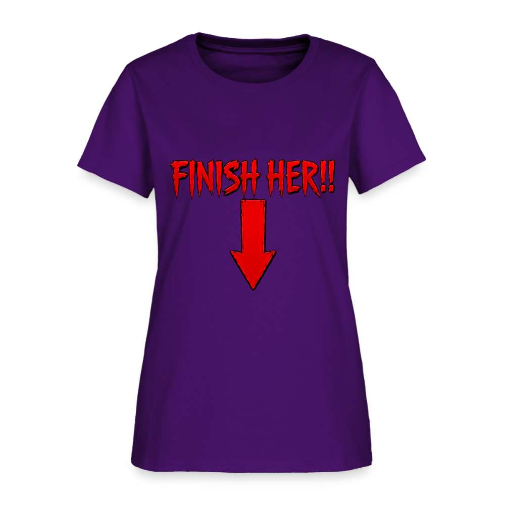 Finish Her! Tee – Retro Tournament Graphic Women's T-Shirt - purple