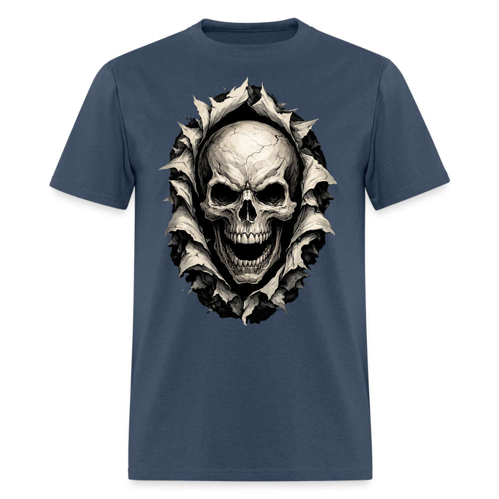 Hollow Reaper Tee – Dark Skull Graphic T-Shirt -  blue dusk