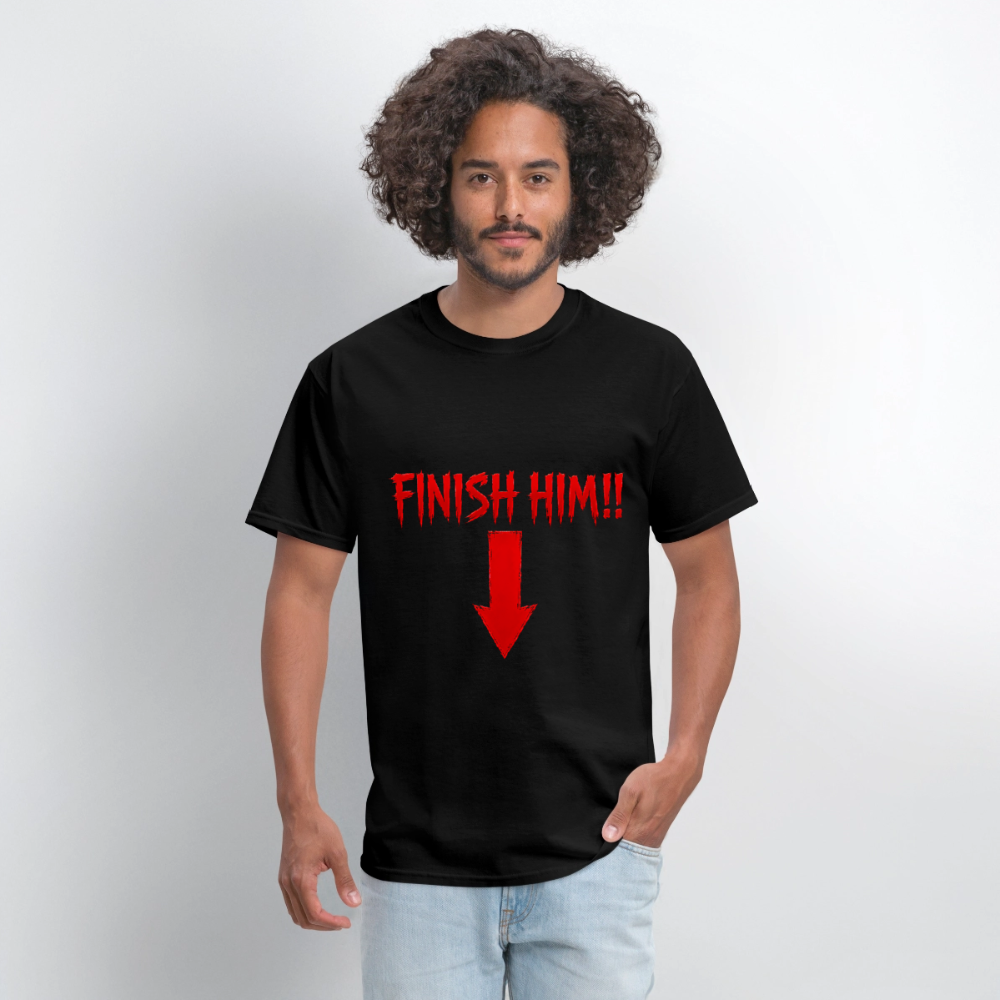 Finish Him! Tee – Retro Tournament Graphic Men's T-Shirt - black