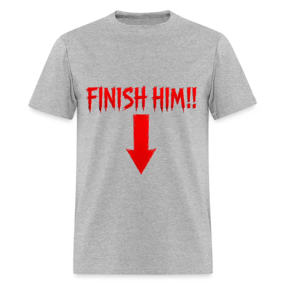 Finish Him! Tee – Retro Tournament Graphic Men's T-Shirt - heather gray