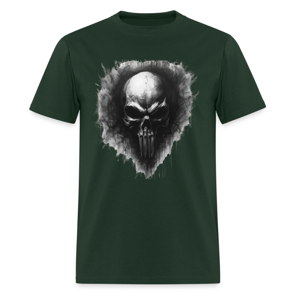 Heart of Vengeance Tee – Tactical Skull Graphic Men's T-Shirt - forest green
