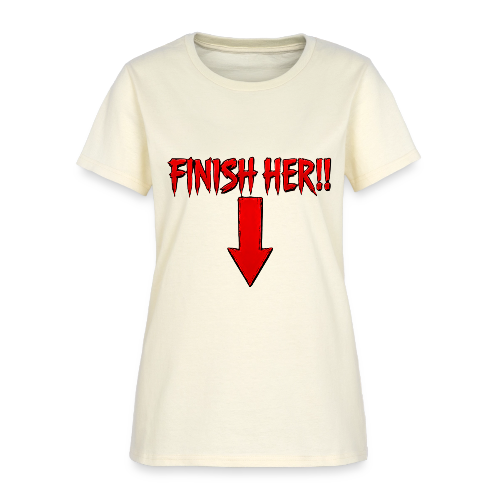 Finish Her! Tee – Retro Tournament Graphic Women's T-Shirt - off white