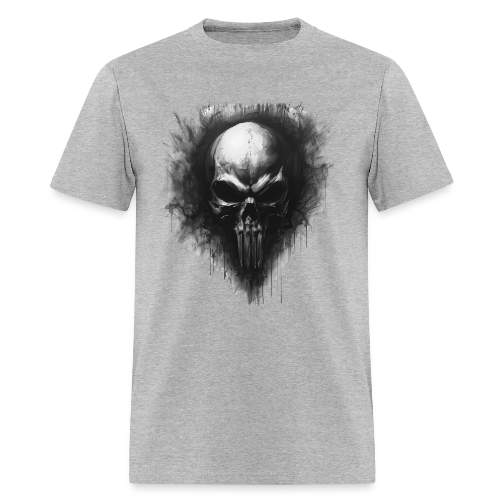 Heart of Vengeance Tee – Tactical Skull Graphic Men's T-Shirt - heather gray