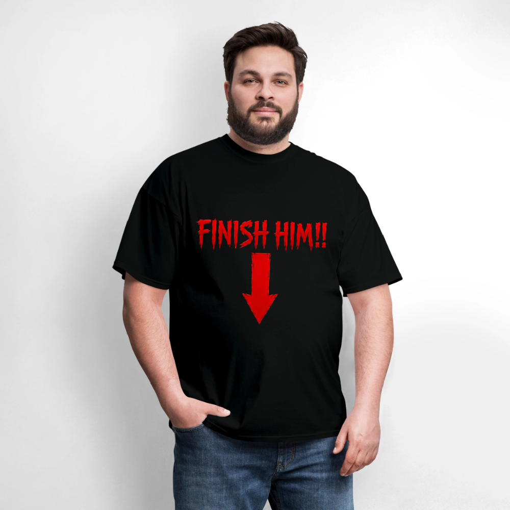 Finish Him! Tee – Retro Tournament Graphic Men's T-Shirt - black