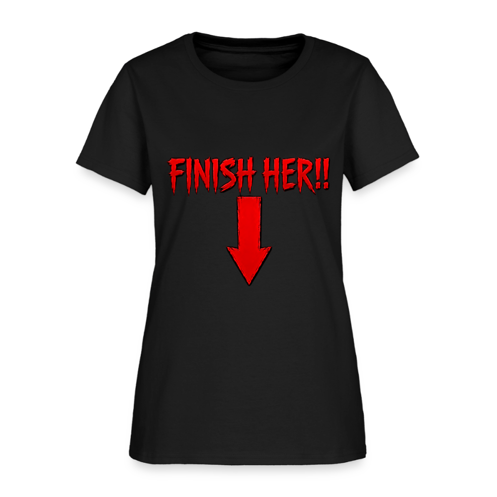 Finish Her! Tee – Retro Tournament Graphic Women's T-Shirt - black