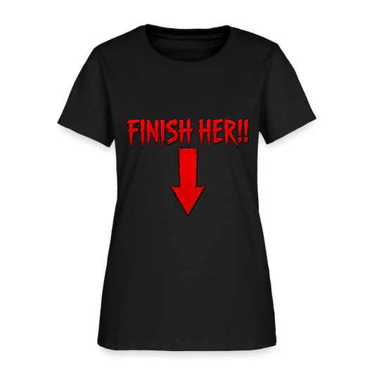 Finish Her! Tee – Retro Tournament Graphic Women's T-Shirt - black