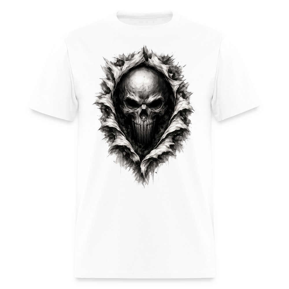 Shadow Breaker Skull Tee – Unleashed Graphic T-Shirt - white