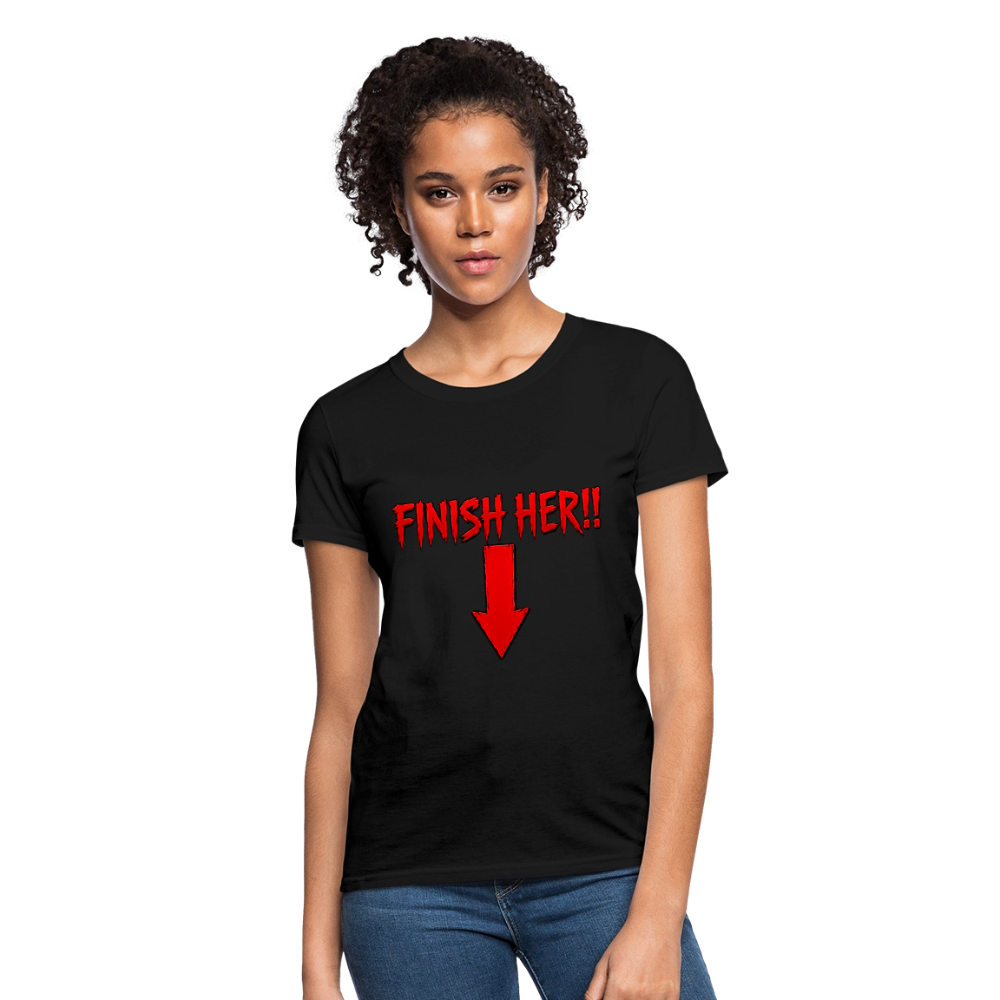 Finish Her! Tee – Retro Tournament Graphic Women's T-Shirt - black