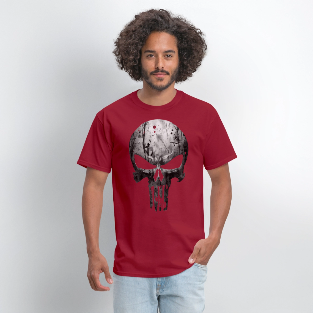 Tactical Skull Tee – Shadow Ops Graphic Men's T-Shirt - dark red