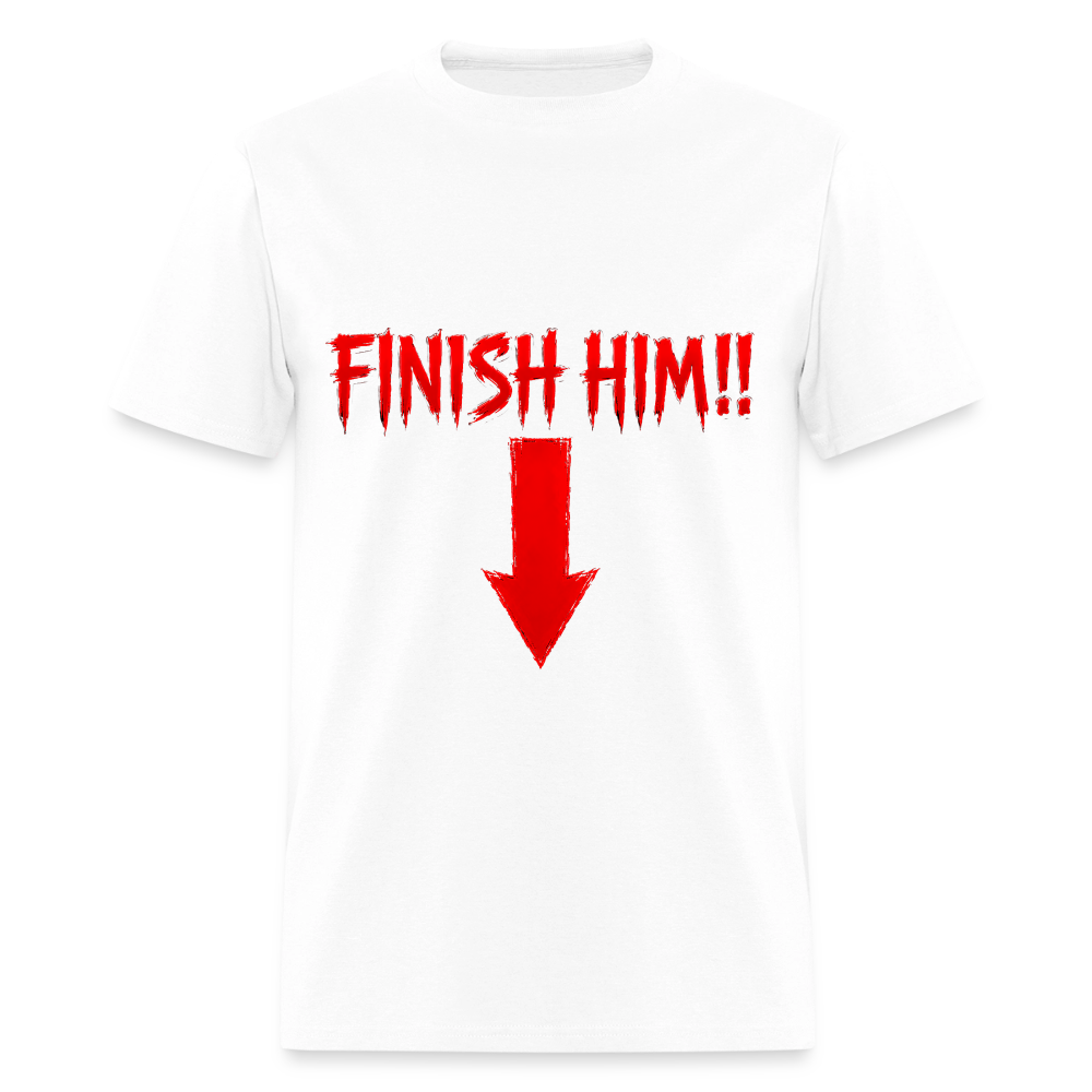Finish Him! Tee – Retro Tournament Graphic Men's T-Shirt - white