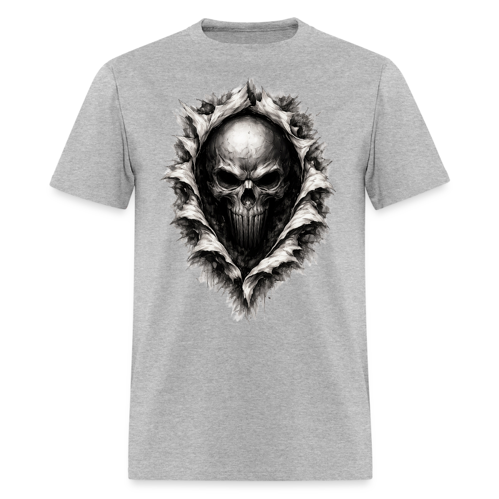 Shadow Breaker Skull Tee – Unleashed Graphic T-Shirt - heather gray