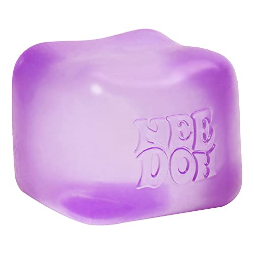 Schylling NeeDoh Nice Cube - Sensory Fidget Toy for Your Best Mellow and Chill - Square Shape with Groovy Goo Filling in Assorted Colors Blue Pink Purple - Age 3 to Adult - Pack of 1 Random Color