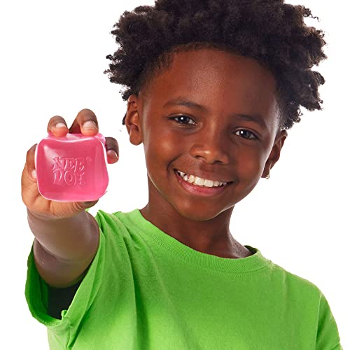 Schylling NeeDoh Nice Cube - Sensory Fidget Toy for Your Best Mellow and Chill - Square Shape with Groovy Goo Filling in Assorted Colors Blue Pink Purple - Age 3 to Adult - Pack of 1 Random Color
