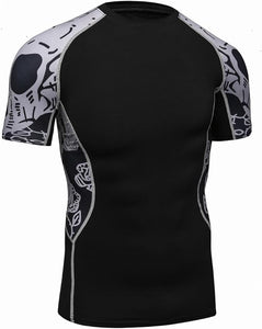Men's Lightweight Short Sleeve Cool Dry Rashguards Compression Sports T-Shirt