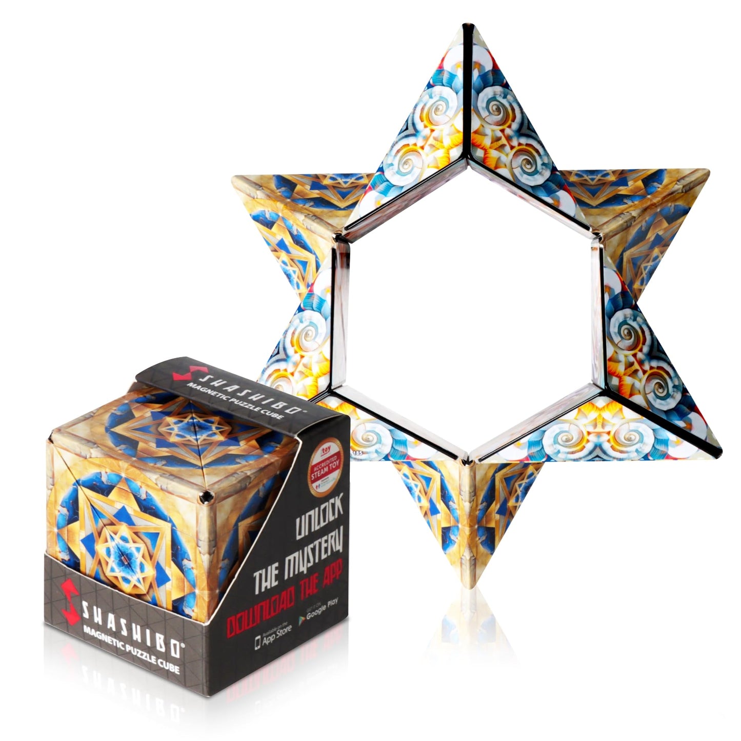 Shashibo DODECA Shape Shifting Box - STEM Fidget Toy with Ultra Strong Magnets - Sensory Puzzle Cube Transforms Into 100+ Shapes, Easter Basket Stuffers Gift for Kids, Teens, and Adults (Atlantis)