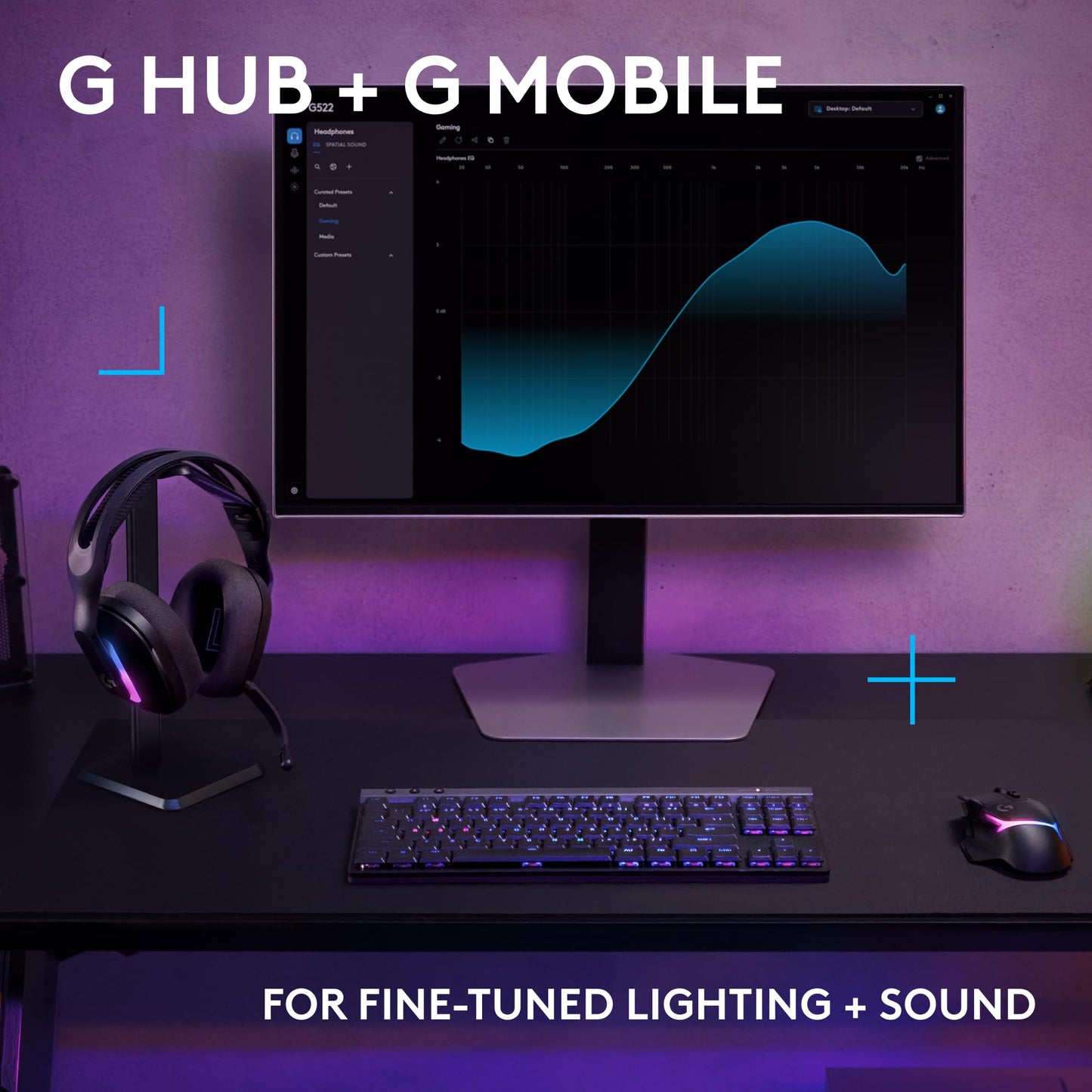 Logitech G522 Lightspeed Wireless Gaming Headset, LIGHTSYNC RGB, Full Bandwidth Mic & Advanced Synchronized Audio, Tri-Connectivity with Lightspeed, Bluetooth, USB-A to USB-C for PC - Black