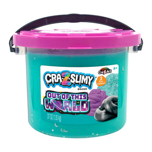 CRA-Z-Slimy Out of The World Slime 37oz Bucket, 3 Different Slime Types in 1 Bucket - Fluffy, Metallic and Confetti Slime