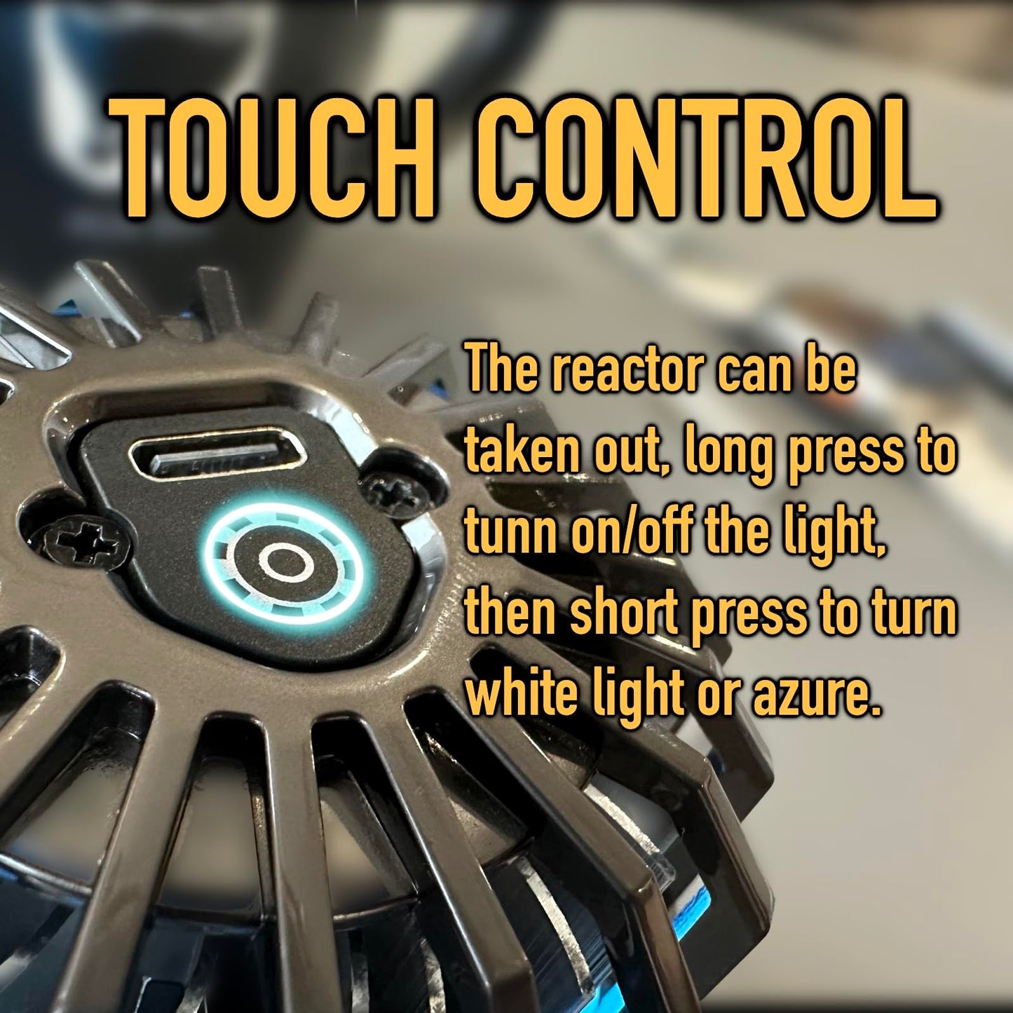 Moonacy Arc Reactor Light, Rechargeable Superhero Lamp, Multi-Color Cute Table Decor, Gift for Him, Iron Tony Has A Heart(Touch/Remote).