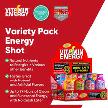 Vitamin Energy Variety Energy Drink Shots, Mood+, Focus+, Extra Strength, b12+, Up to 7+ Hours of Energy, 1.93 Fl Oz, 12 Pack