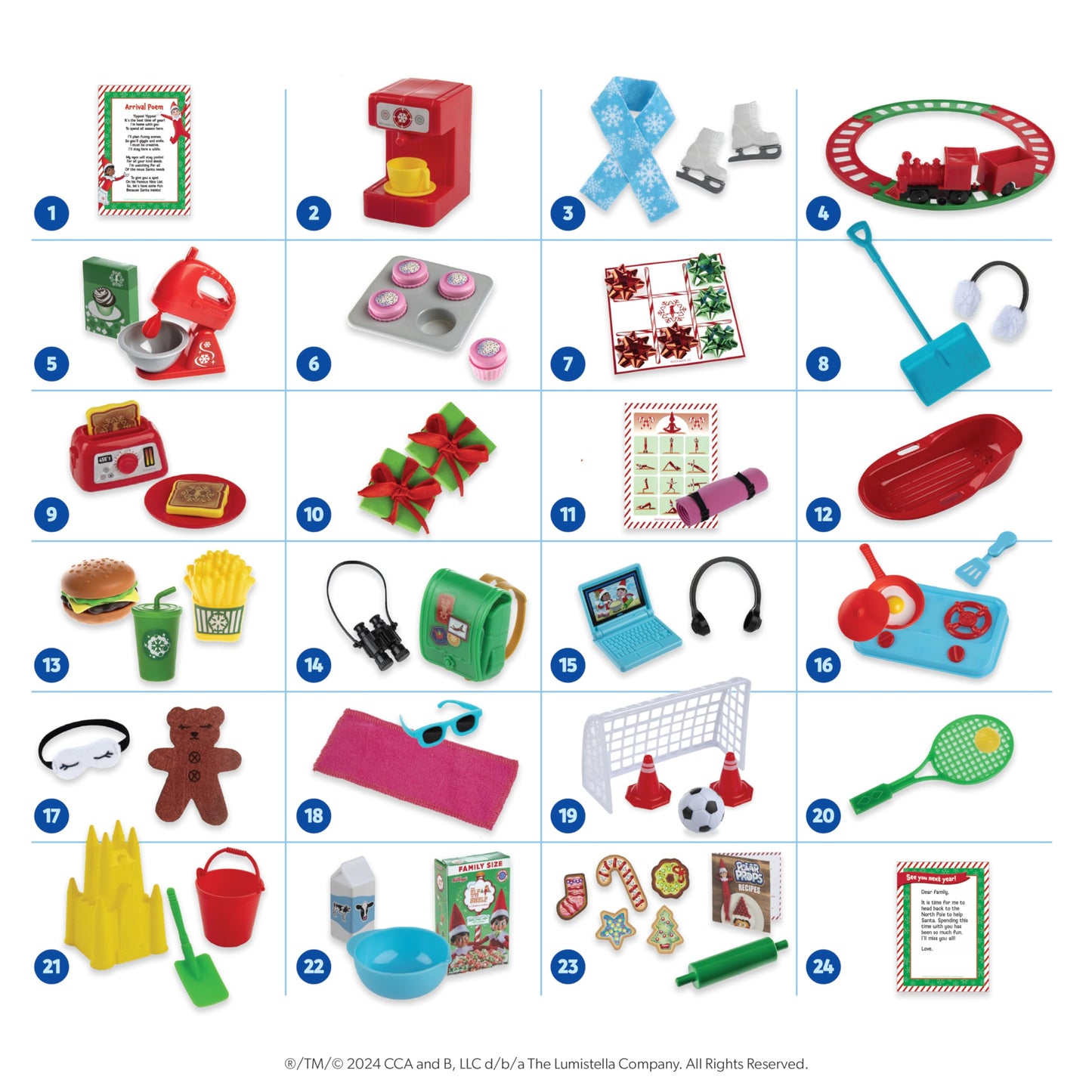 The Elf on the Shelf 24-Day Ultimate Kit – Official Elf Accessories with 70+ Props, Idea Cards, and Backdrops – Easy Elf on The Shelf Ideas for Kids – Christmas Decorations – Scout Elf Not Included.