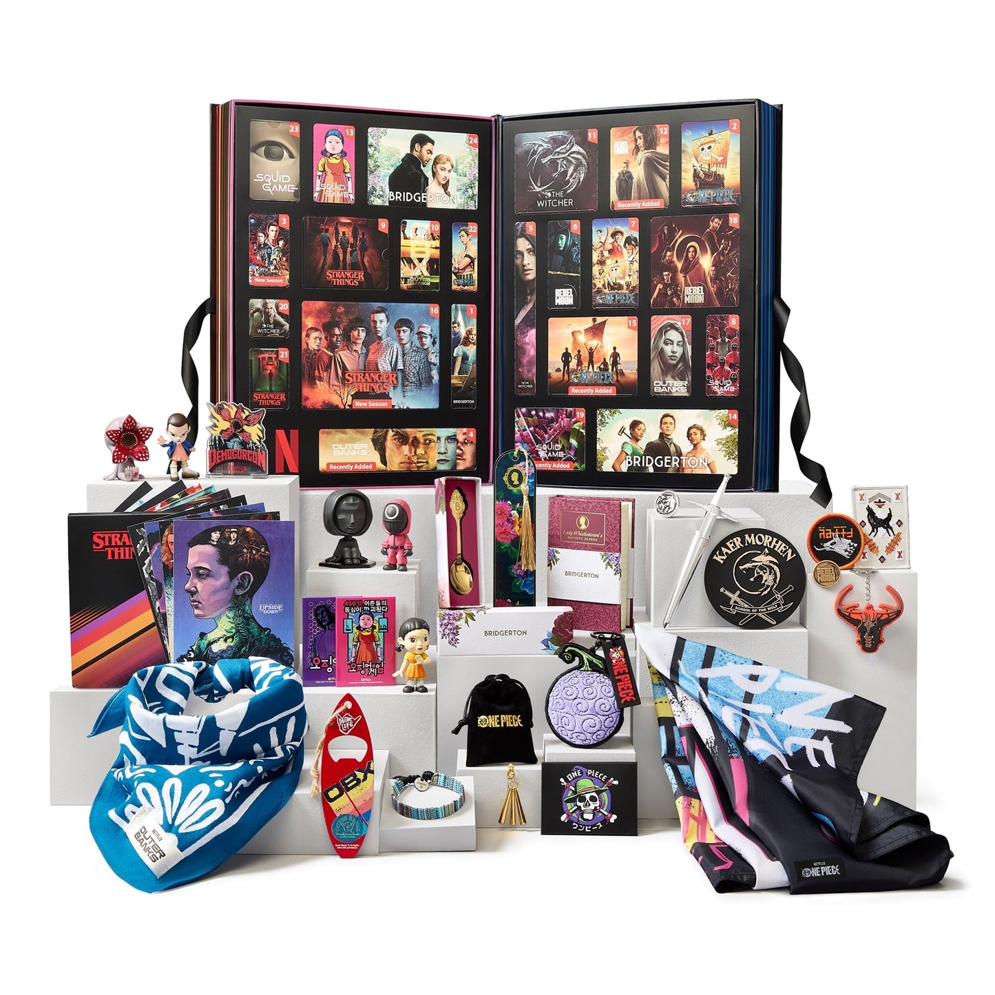 YuMe Netflix Gift Box - 2025 Advent Calendar with 24 Collectibles | Premium Gifts & Toys from 7 Iconic Series Like Stranger Things, Squid Game & Outer Banks