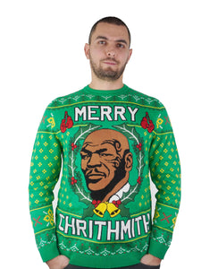 Merry Chrithmith Funny Ugly Christmas Knitted Sweater Xmas Party Funny Sweatershirt (Small Green)