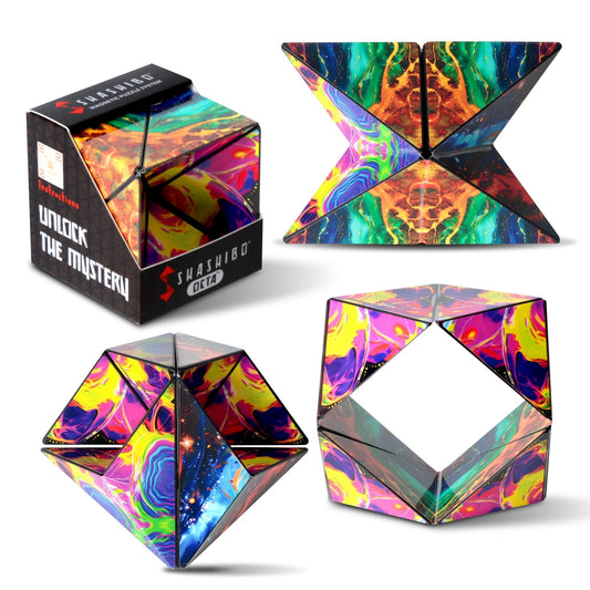 Shashibo Octa Shape Shifting Box - STEM Fidget Toy with Ultra Strong Magnets, Perfect Sensory Gift for Kids, Teens, and Adults – Pairs w/All Shashibo Cubes (Infinity)