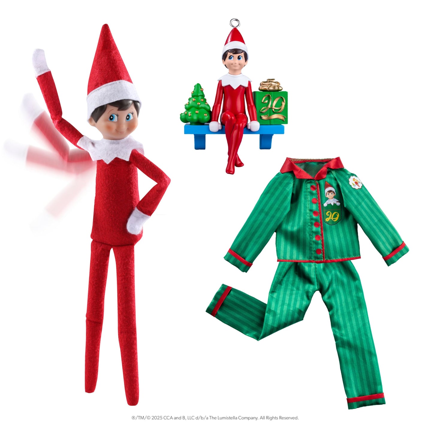 The Elf on the Shelf: A Christmas Tradition Limited 20th Anniversary Edition Box Set - Posable Boy Scout Elf with Blue Eyes, New Edition Storybook and Keepsake with Collectible Pajama Set and Ornament
