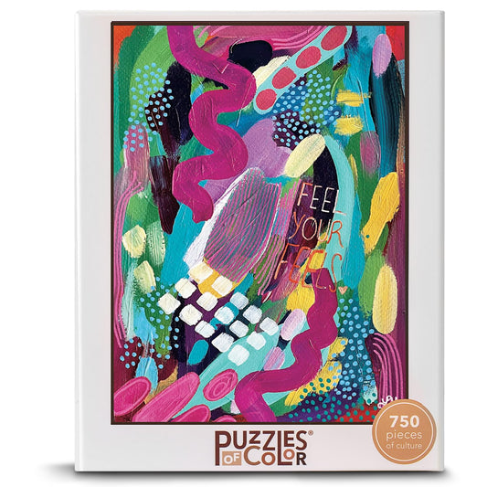 Puzzles of Color Feel Your Feels by Lauren Younge – 750 Piece Puzzles for Adults, Colorful Artwork Jigsaw Puzzle & Adult Games for Game Night Fun & Gift Giving with Family & Friends (20"x27")