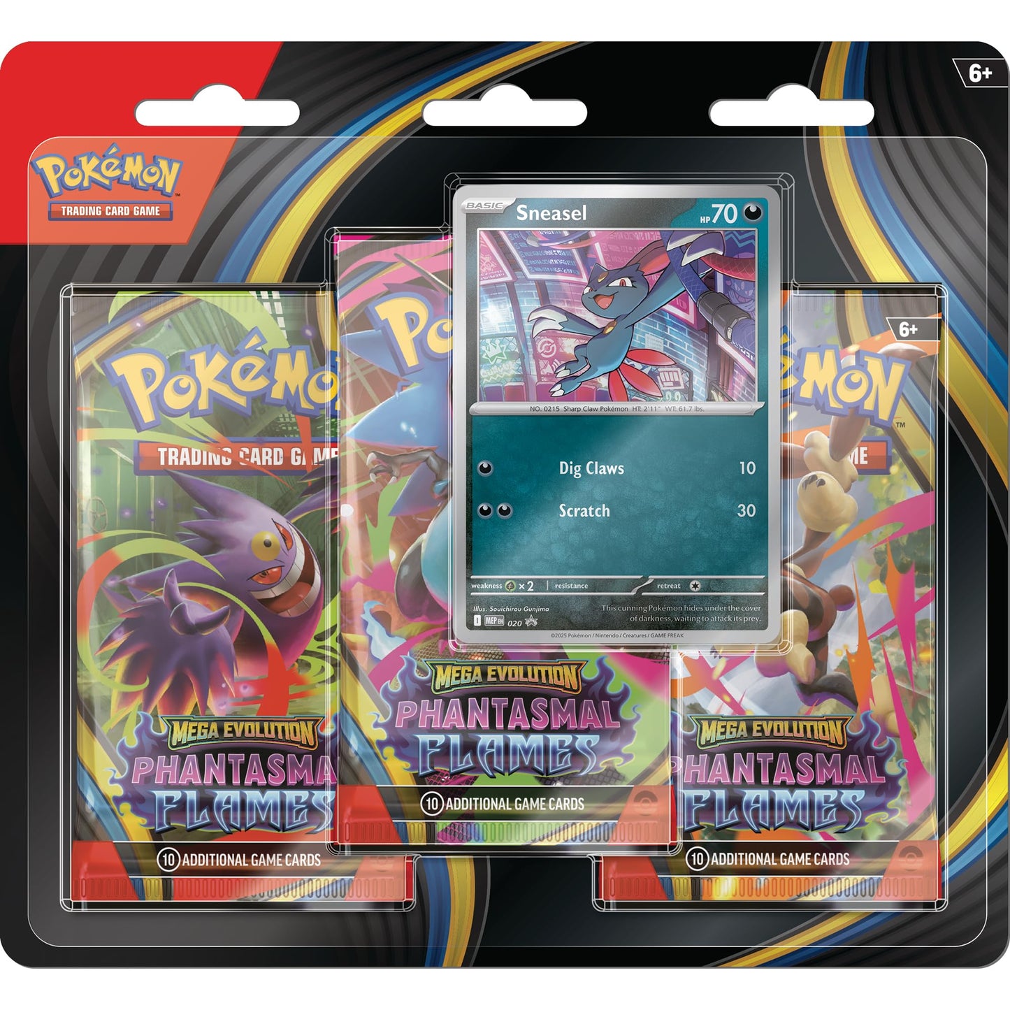 Pokemon TCG: Mega Evolutions Phantasmal Flames 3 Pack Blister Sneasel