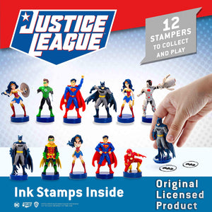 Justice League Toppers, 12-Pack – DC Toys, Stampers, Action Figures – Batman, Wonder Woman, Superman, Robin, The Flash, and More by PMI, 2.4 in, Ages 3+