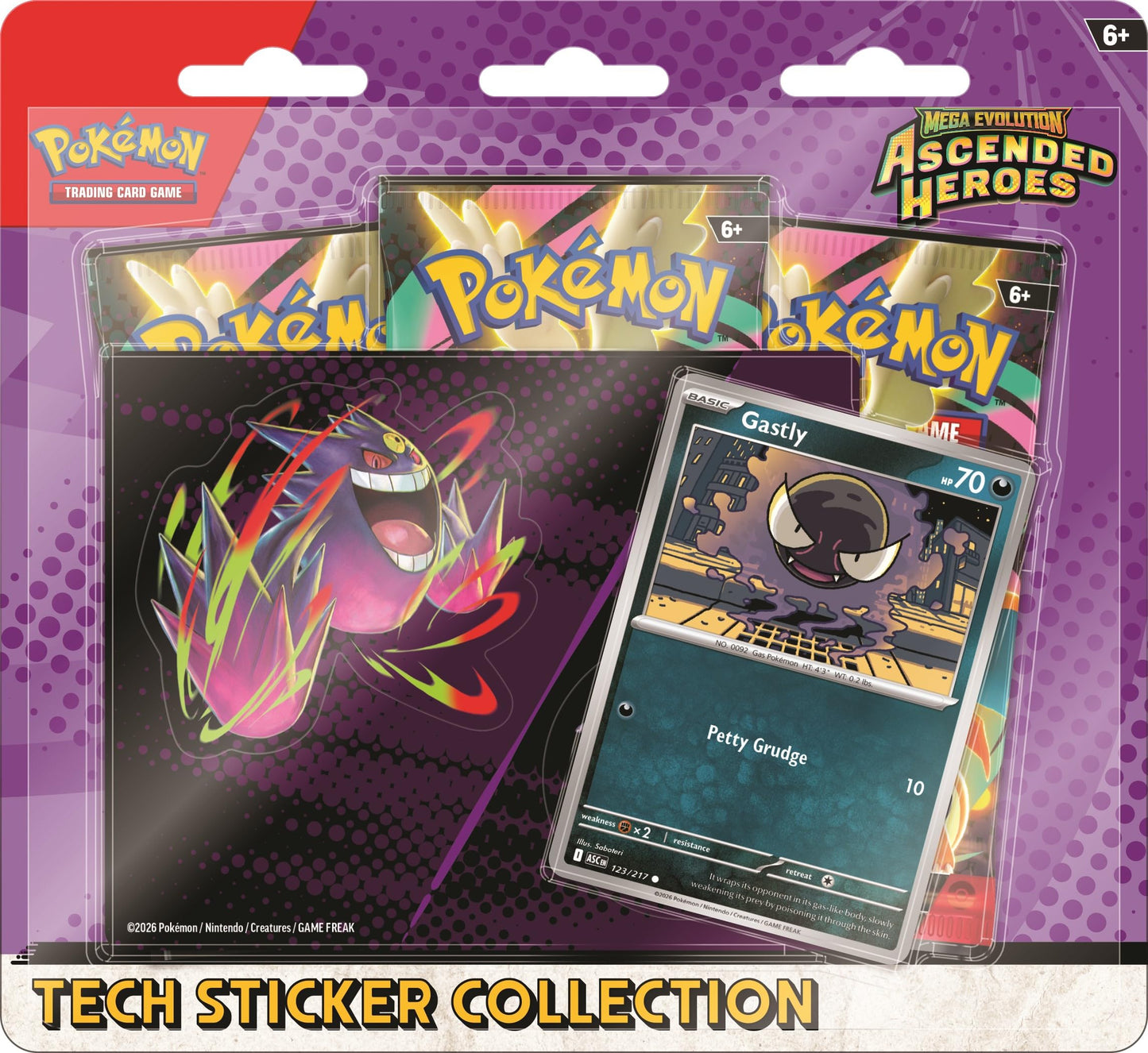 Pokémon TCG: Mega Evolution—Ascended Heroes Tech Sticker Collection Gastly