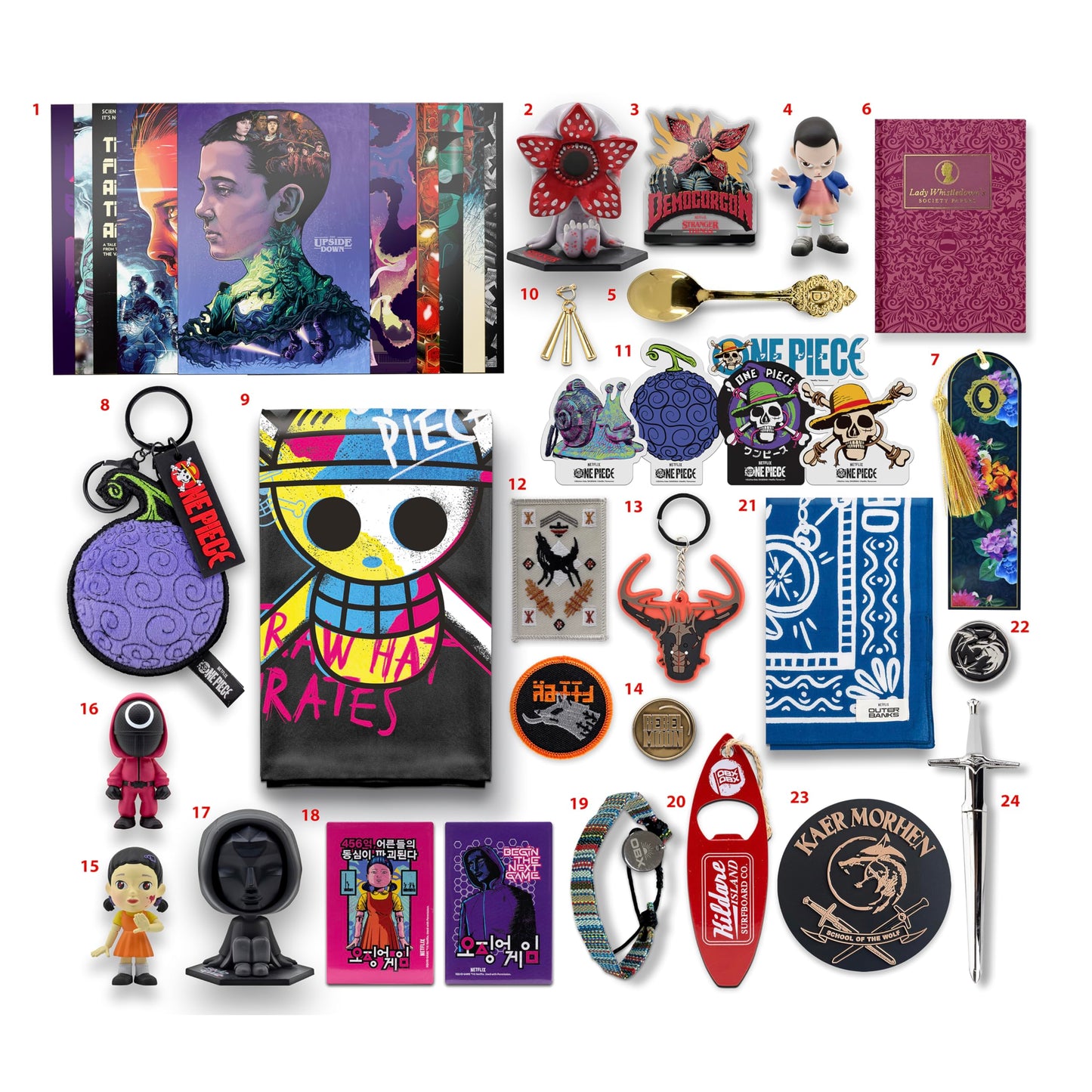 YuMe Netflix Gift Box - 2025 Advent Calendar with 24 Collectibles | Premium Gifts & Toys from 7 Iconic Series Like Stranger Things, Squid Game & Outer Banks