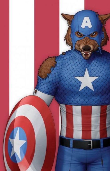 Captain America, Vol. 9 #1W – Part 1 (John Tyler Christopher Midtown Comics Retailer Exclusive Cap Wolf Virgin Variant Cover G)