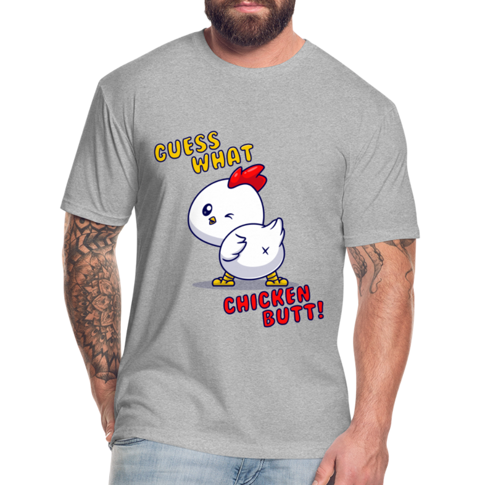 Cluckin' Surprise: The 'Guess What' Chicken Butt Tee T-Shirt - heather gray