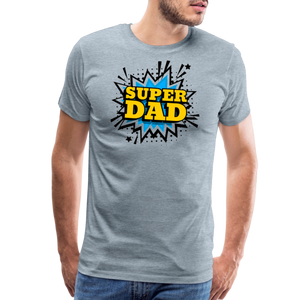 The 'Super Dad' Tribute Tee Men's Premium T-Shirt - heather ice blue