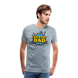 The 'Super Dad' Tribute Tee Men's Premium T-Shirt - heather ice blue