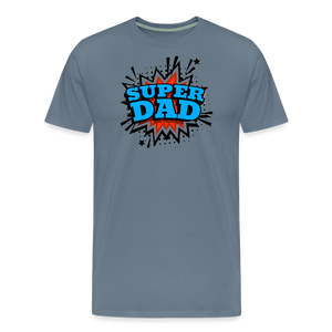 Dad Force One: Soaring in 'Super Dad' Style Men's Premium T-Shirt - steel blue