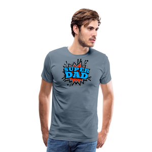 Dad Force One: Soaring in 'Super Dad' Style Men's Premium T-Shirt - steel blue