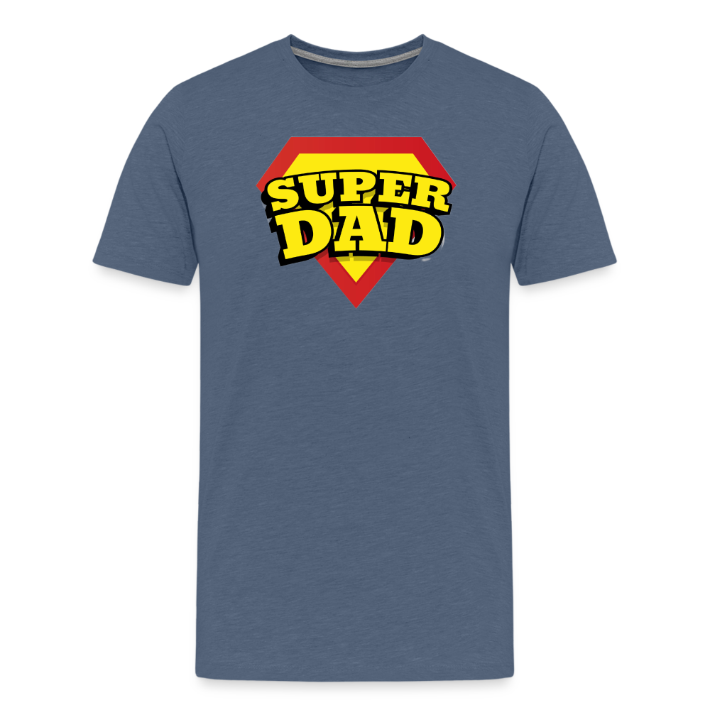 Dad's Heroic Adventures: The 'Super Dad' Chronicles Tee Men's Premium T-Shirt - heather blue