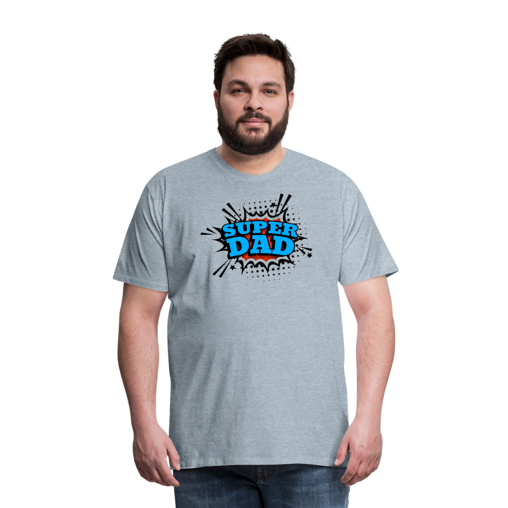 Defender of the Dad-verse: The 'Super Dad' Odyssey Tee Men's Premium T-Shirt - heather ice blue