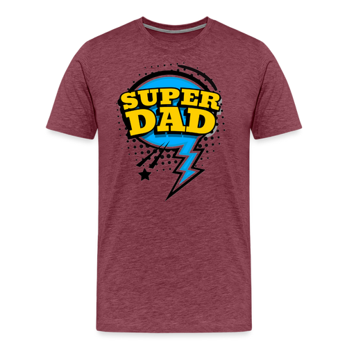 Master of Dad-titude: The 'Super Dad' Swagger Tee Men's Premium T-Shirt - heather burgundy