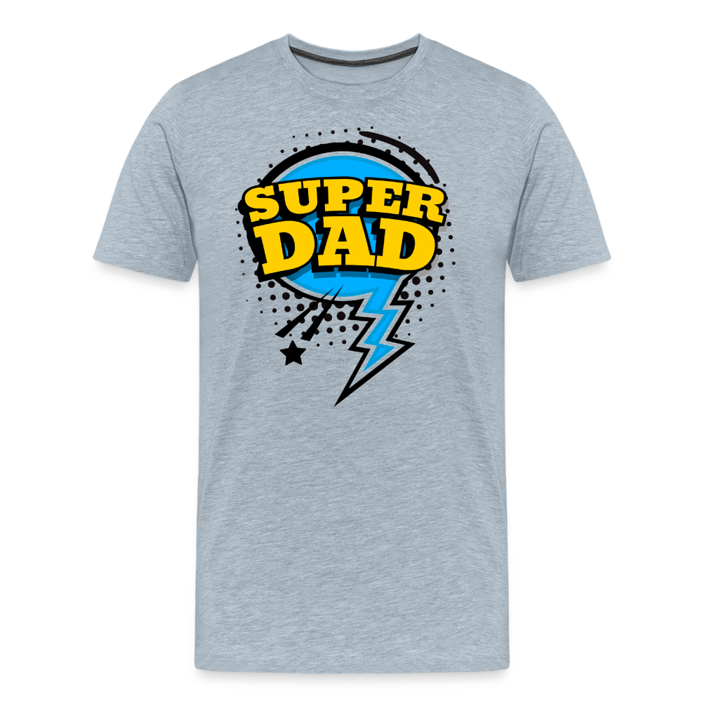 Master of Dad-titude: The 'Super Dad' Swagger Tee Men's Premium T-Shirt - heather ice blue