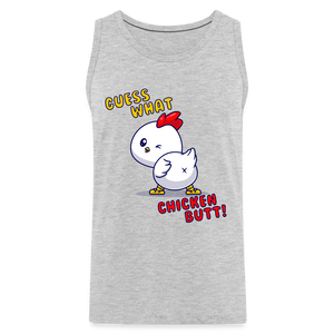 Cluckin' Surprise: The 'Guess What' Chicken Butt Premium Tank - heather gray