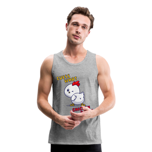 Cluckin' Surprise: The 'Guess What' Chicken Butt Premium Tank - heather gray