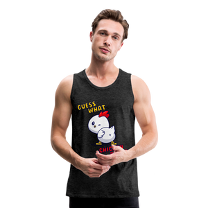 Cluckin' Surprise: The 'Guess What' Chicken Butt Premium Tank - charcoal grey